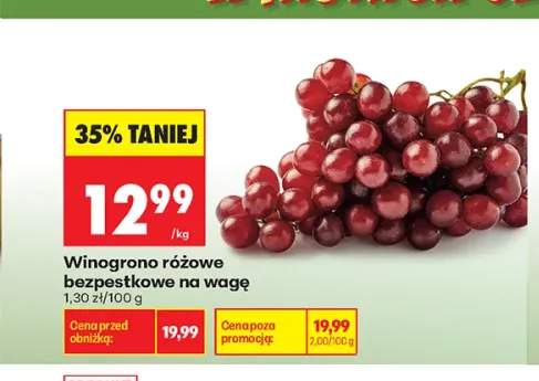Winogrono różowe bezpestkowe na wagę