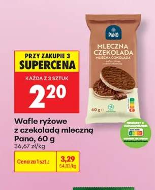Wafle ryżowe z czekoladą mleczną Pano