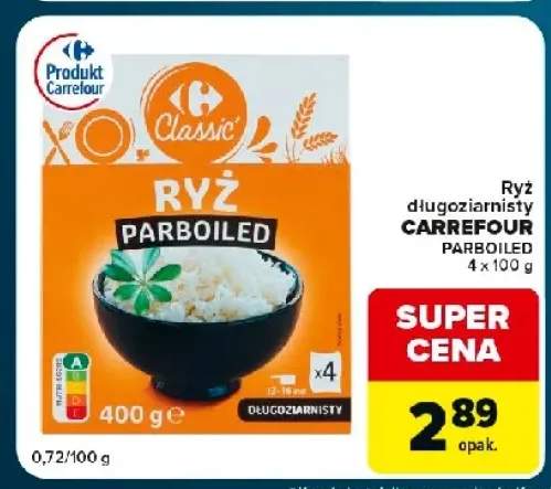Ryż długoziarnisty parboiled Carrefour Classic 4-pak