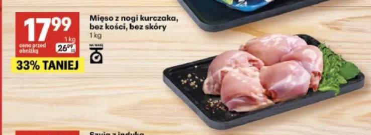 Mięso z nogi kurczaka bez kości bez skóry