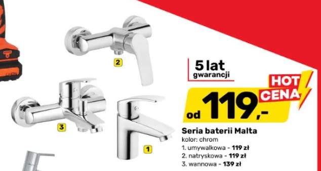 Bateria wannowa Malta +2 warianty