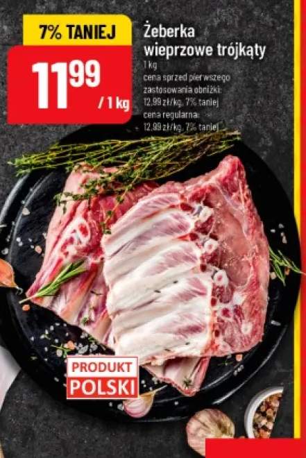 Żeberka wieprzowe trójkąty