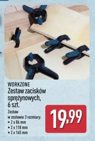 Zestaw zacisków sprężynowych WORKZONE 6-pak