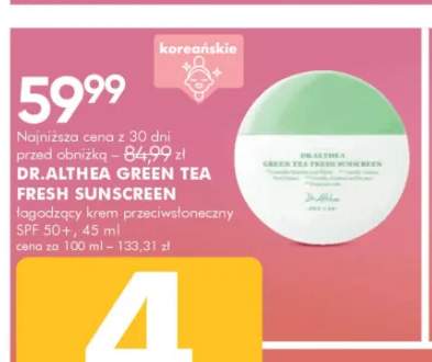 Krem przeciwsłoneczny Dr.Althea Green Tea Fresh Sunscreen SPF 50+