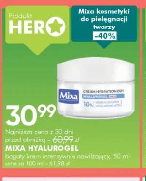 Krem intensywnie nawilżający Mixa Hyalurogel