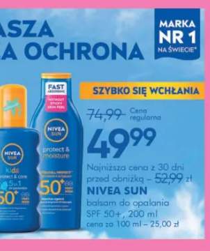 Balsam do opalania Nivea Sun Protect & Moisture SPF 50+