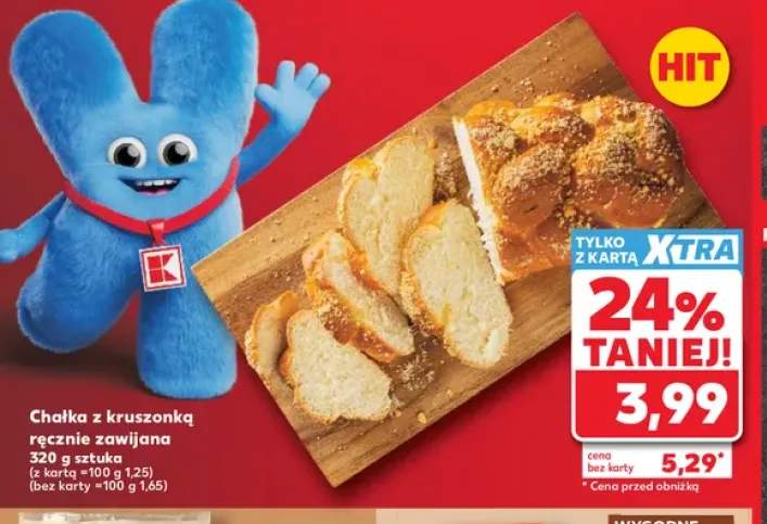 Chałka z kruszonką ręcznie zawijana