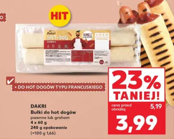 Bułki do hot dogów Dakri pszenne +1 wariant