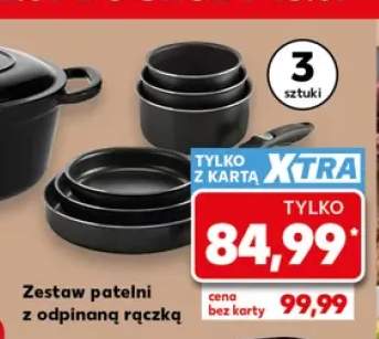 Zestaw patelni z odpinaną rączką