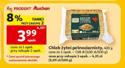 Chleb żytni pełnoziarnisty Auchan