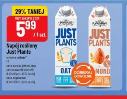 Napój owsiany Tymbark Just Plants Oat +1 wariant