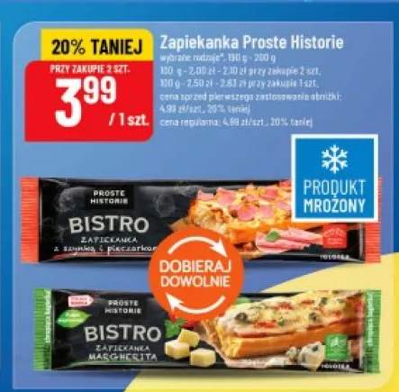 Zapiekanka z szynką i pieczarkami Proste Historie Bistro +1 wariant