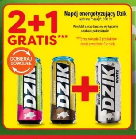 Napój energetyzujący Dzik Sour Apple +2 warianty
