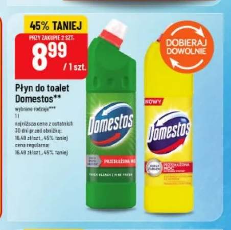 Płyn do toalet Domestos Pine Fresh +1 wariant