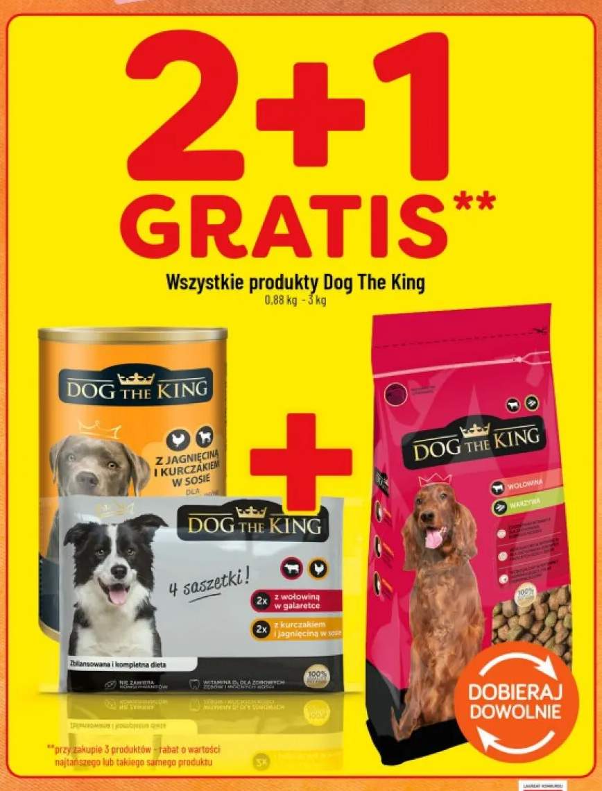 Karma dla psów mokra Dog The King z jagnięciną i kurczakiem w sosie +3 warianty