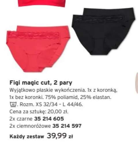 Figi magic cut czarne 2-pak Tchibo +1 wariant
