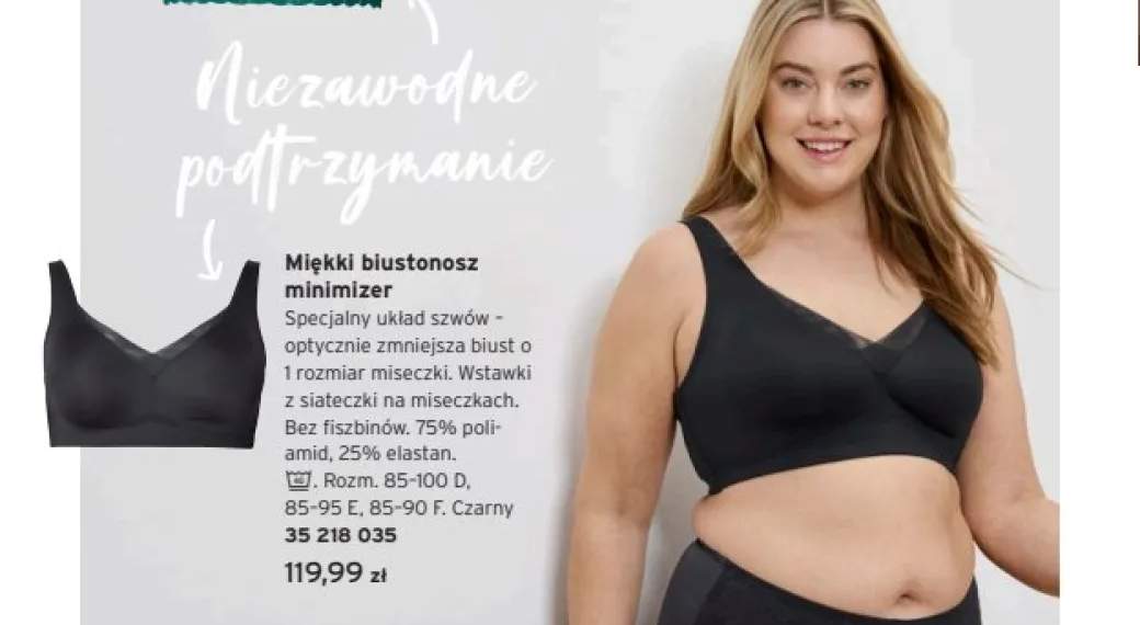 Miękki biustonosz minimizer