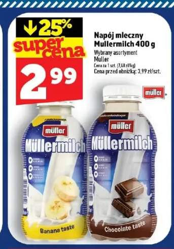 Napój mleczny Müller Mullermilch +2 warianty