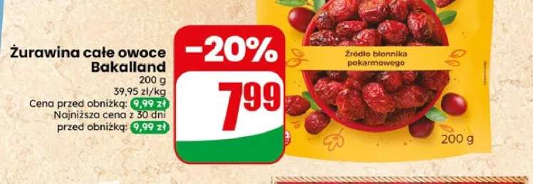 Żurawina całe owoce Bakalland