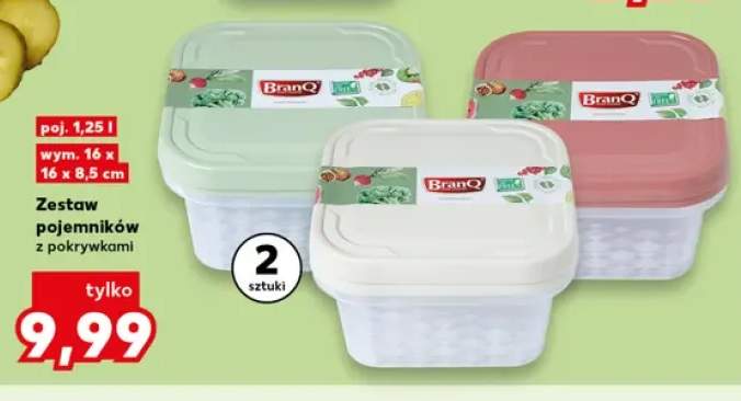 Zestaw pojemników z pokrywkami BranQ 2-pak 1,25 l