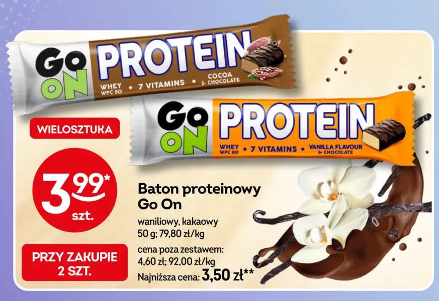 Baton proteinowy Go On kakaowy +1 wariant