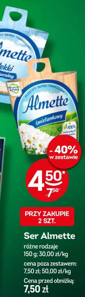 Puszysty serek twarogowy Almette lekki naturalny