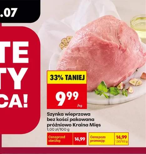 Szynka wieprzowa bez kości pakowana próżniowo Kraina Mięs