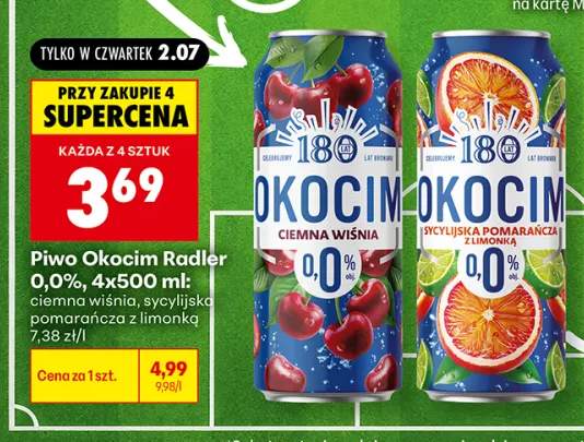 Piwo bezalkoholowe Okocim Radler Ciemna Wiśnia +1 wariant