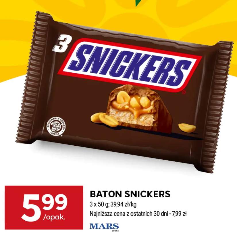 Baton Snickers 3-pak 50 g