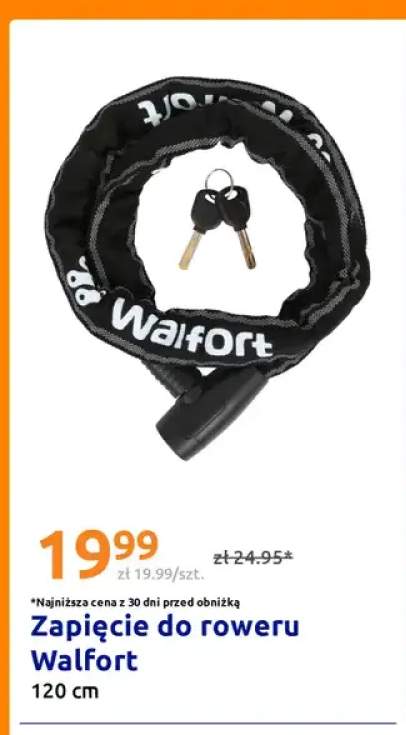Zapięcie do roweru Walfort 120 cm