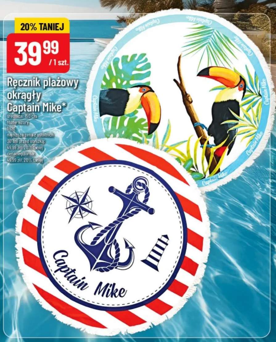 Ręcznik plażowy okrągły Captain Mike