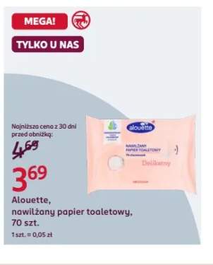 Nawilżany papier toaletowy Alouette Delikatny