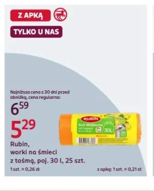 Worki na śmieci z taśmą Rubin 30 l