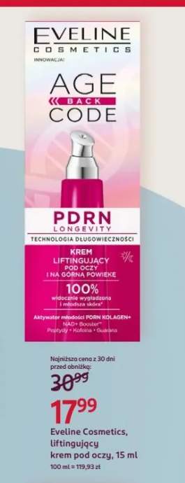 Krem pod oczy Eveline Cosmetics Age Back Code PDRN Longevity