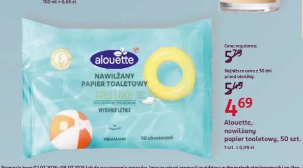 Nawilżany papier toaletowy Alouette Deluxe Wydanie Letnie
