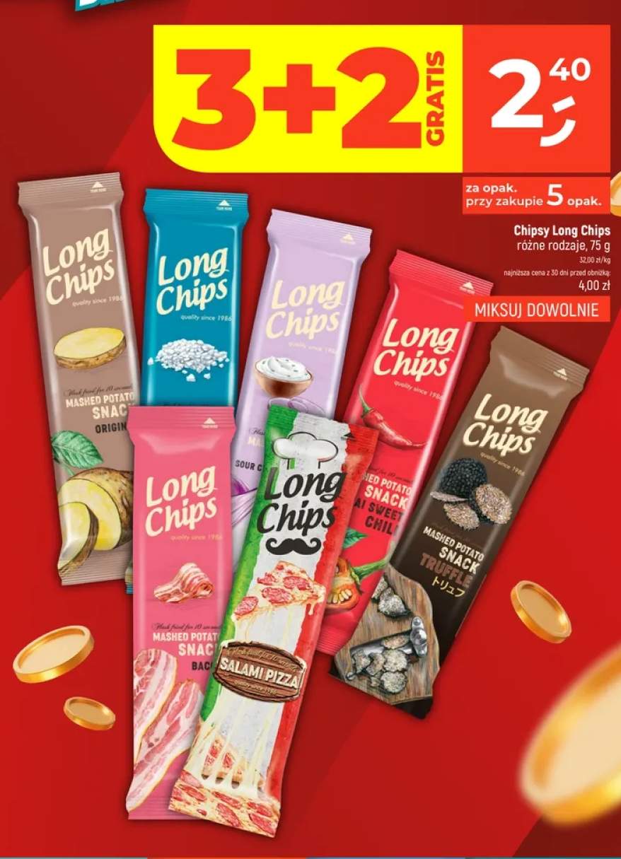 Chipsy Long Chips Salt +6 wariantów
