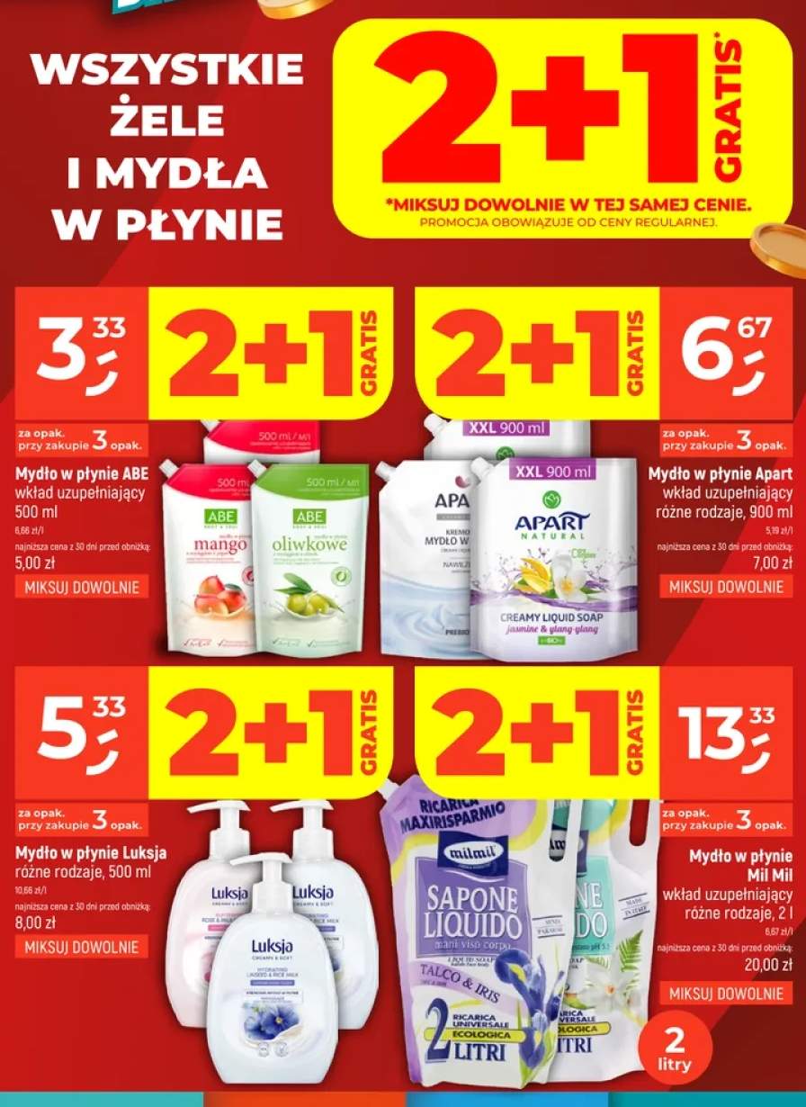 Mydło w płynie Mil Mil wkład uzupełniający Talco & Iris +9 wariantów
