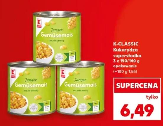 Kukurydza supersłodka K-Classic 3-pak