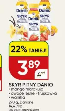 Skyr pitny Danio mango marakuja Danone +2 warianty