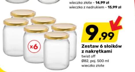 Zestaw 6 słoików z nakrętkami 500 ml