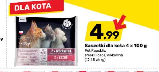 Saszetki dla kota Pet Republic łosoś 4-pak +1 wariant