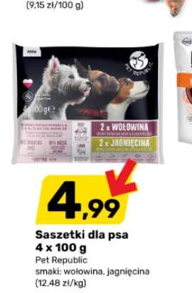 Saszetki dla psa Pet Republic wołowina 4-pak +1 wariant