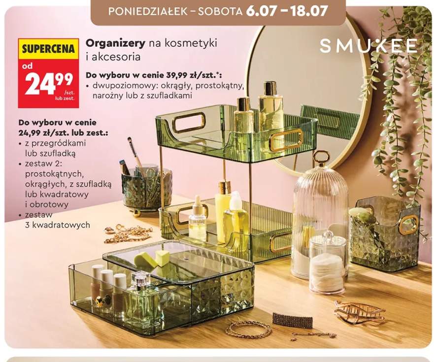 Organizer na kosmetyki dwupoziomowy okrągły Smukee +10 wariantów