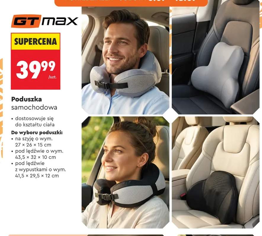 Poduszka samochodowa na szyję GT Max +2 warianty