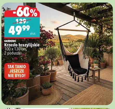 Krzesło brazylijskie Gardenic z 2 poduszkami 100x130 cm