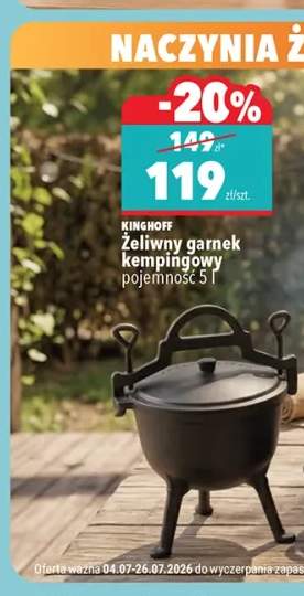 Żeliwny garnek kempingowy Kinghoff 5 l