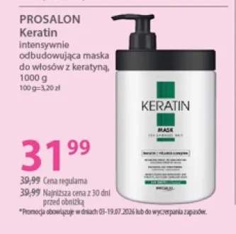 Maska do włosów z keratyną Prosalon Keratin