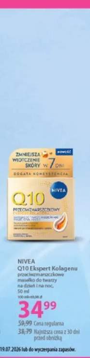 Masełko do twarzy Nivea Q10 Ekspert Kolagenu na dzień i na noc