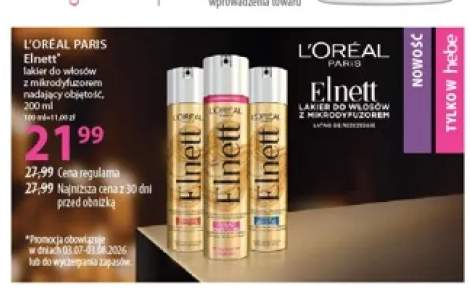 Lakier do włosów z mikrodyfuzorem nadający objętość L'Oréal Paris Elnett