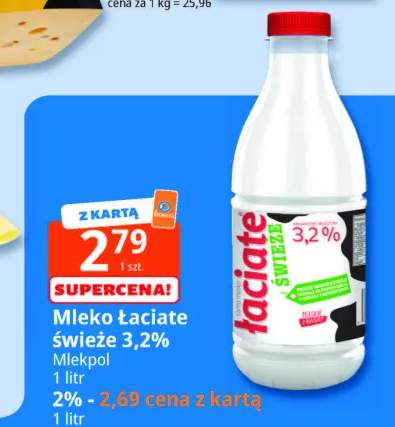 Mleko Łaciate świeże 3,2% +1 wariant